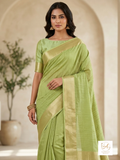 Pure Crushed Tissue Silk Saree — Style III